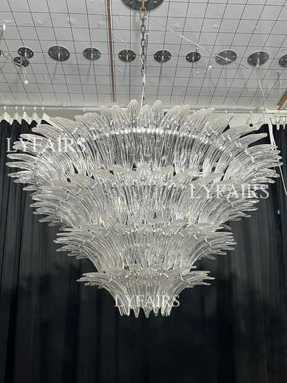 Lustre en verre artistique à motif de fleurs pour salon/chambre