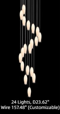 2023 New Arrival Elegant White Tulip Flower Chandelier For Foyer/ Staircase