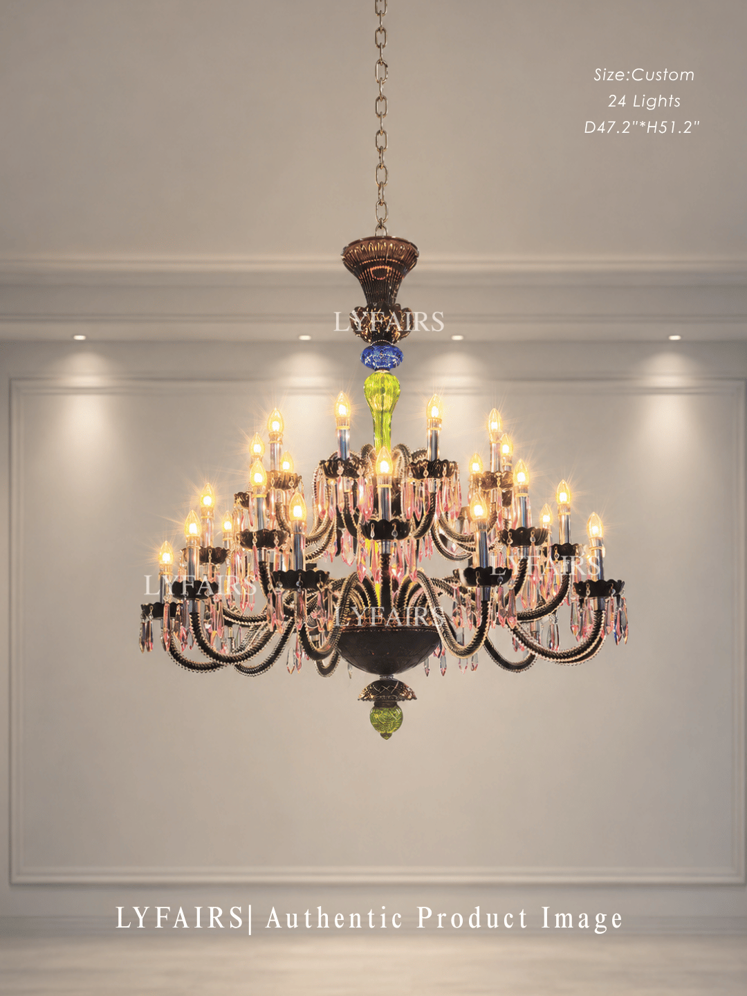 Luxury Empire Colorful Crystal Chandelier for Living Room/Bedroom/Entryway/Hotel/Restaurant