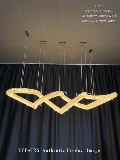 Modern Luxury Infinity Wavy Twist Alabaster Chandelier