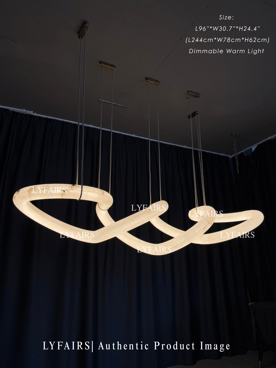 Modern Luxury Infinity Wavy Twist Alabaster Chandelier