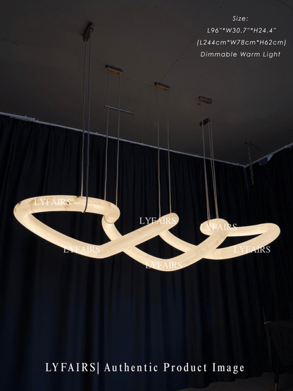 Modern Luxury Infinity Wavy Twist Alabaster Chandelier