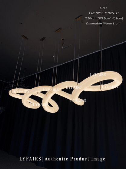 Modern Luxury Infinity Wavy Twist Alabaster Chandelier