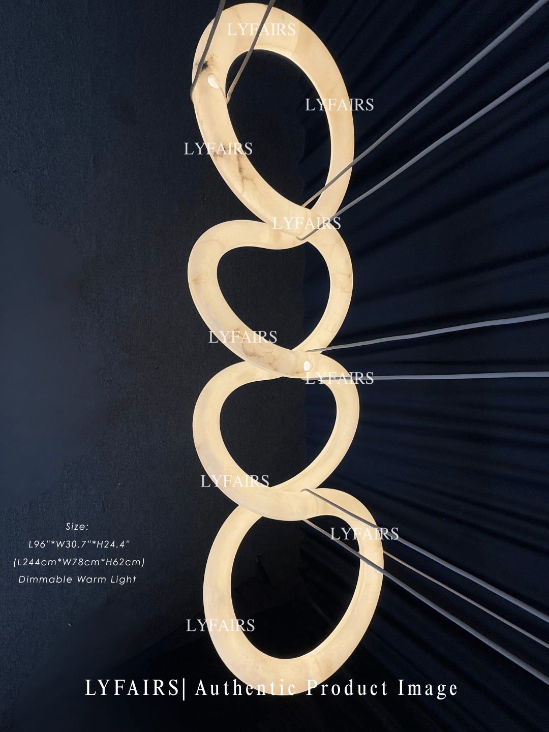 Modern Luxury Infinity Wavy Twist Alabaster Chandelier