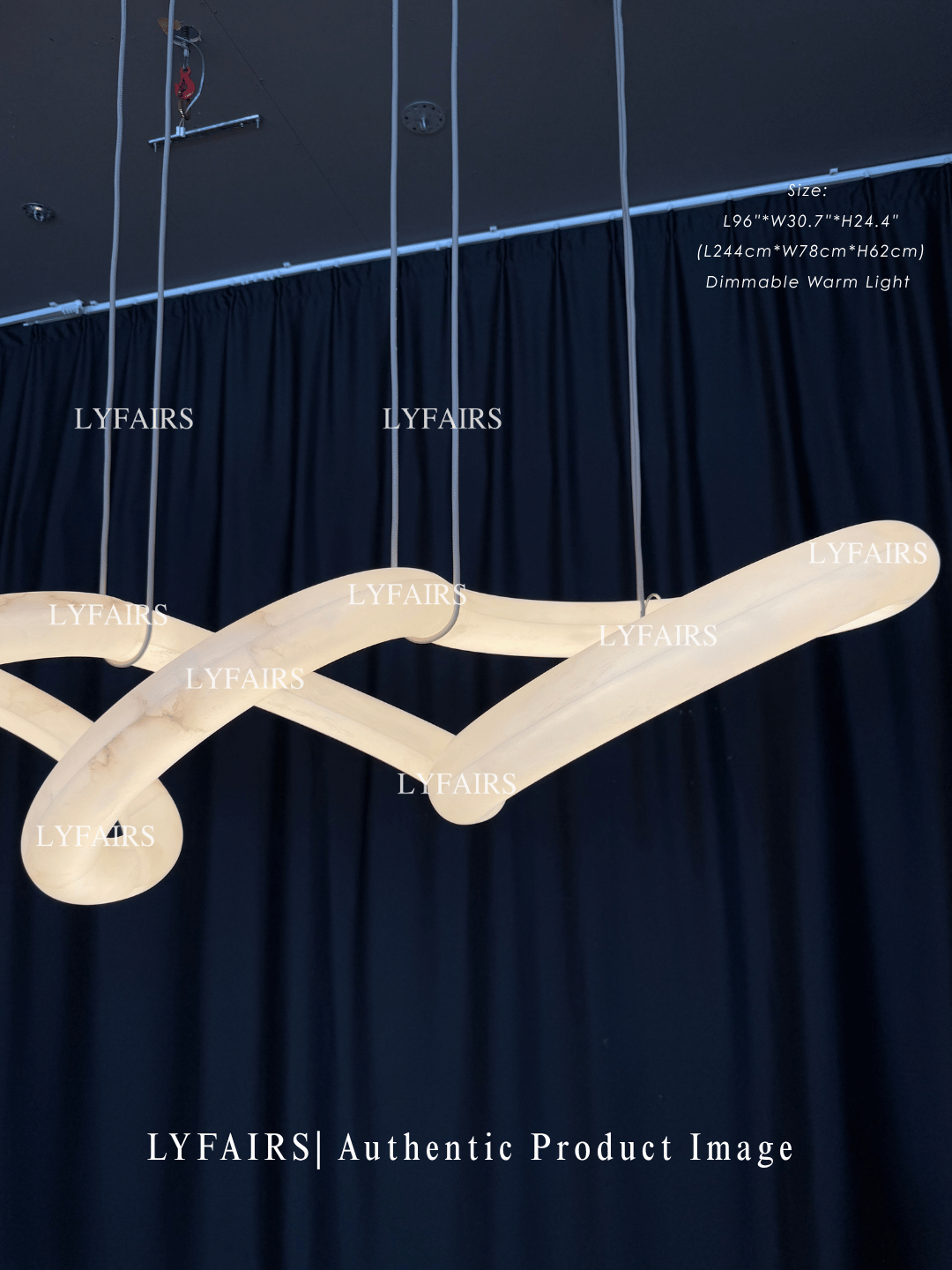 Modern Luxury Infinity Wavy Twist Alabaster Chandelier
