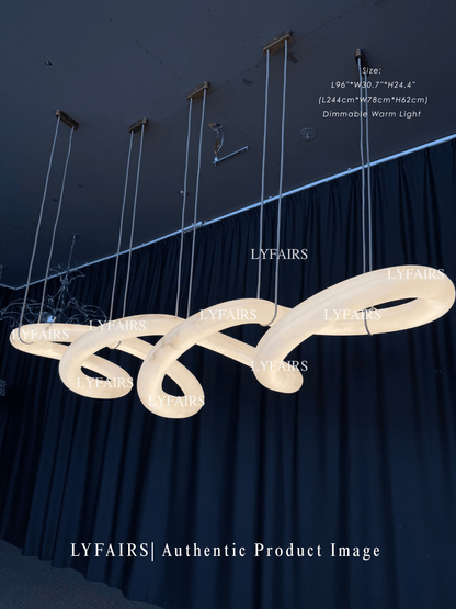 Modern Luxury Infinity Wavy Twist Alabaster Chandelier