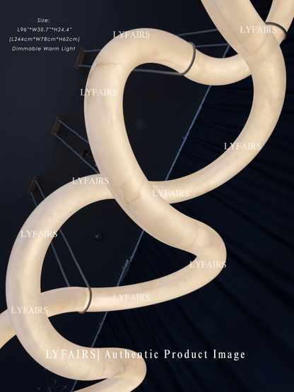 Modern Luxury Infinity Wavy Twist Alabaster Chandelier