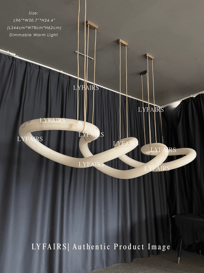 Modern Luxury Infinity Wavy Twist Alabaster Chandelier