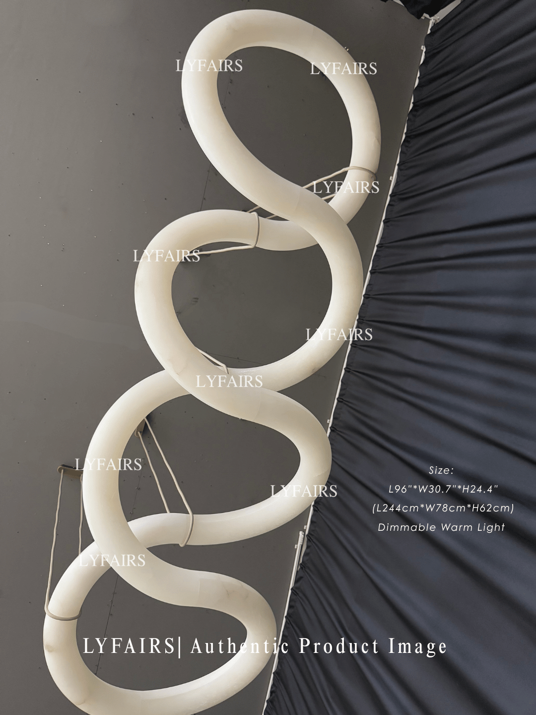 Modern Luxury Infinity Wavy Twist Alabaster Chandelier