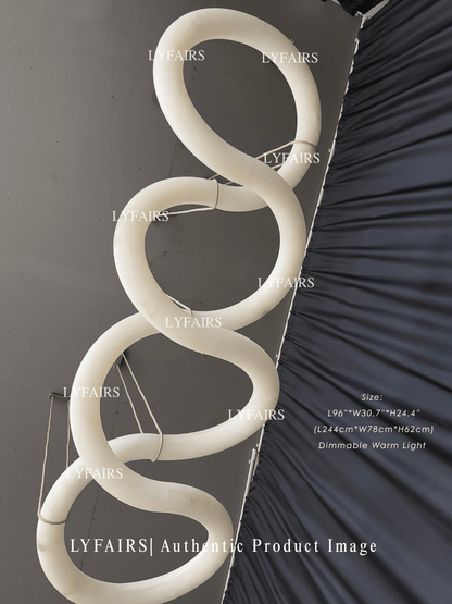 Modern Luxury Infinity Wavy Twist Alabaster Chandelier
