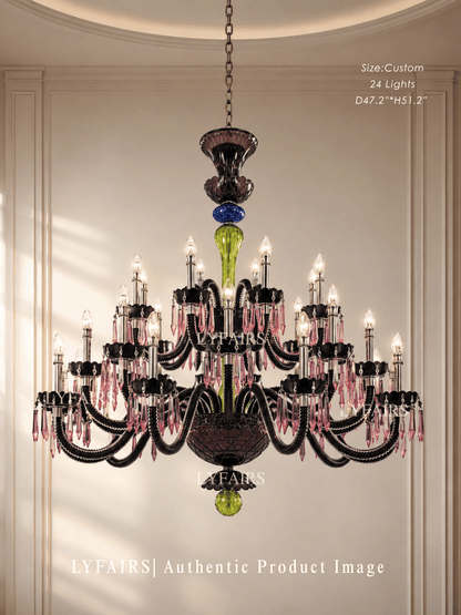 Luxury Empire Colorful Crystal Chandelier for Living Room/Bedroom/Entryway/Hotel/Restaurant
