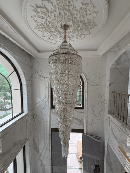 Modern Grand Spiral Tower Multi‑Tier Crystal Chandelier