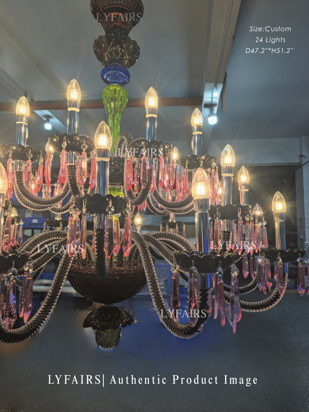 Luxury Empire Colorful Crystal Chandelier for Living Room/Bedroom/Entryway/Hotel/Restaurant