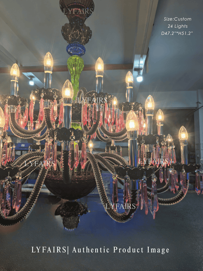 Luxury Empire Colorful Crystal Chandelier for Living Room/Bedroom/Entryway/Hotel/Restaurant