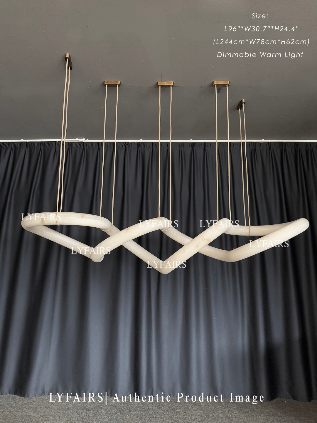 Modern Luxury Infinity Wavy Twist Alabaster Chandelier