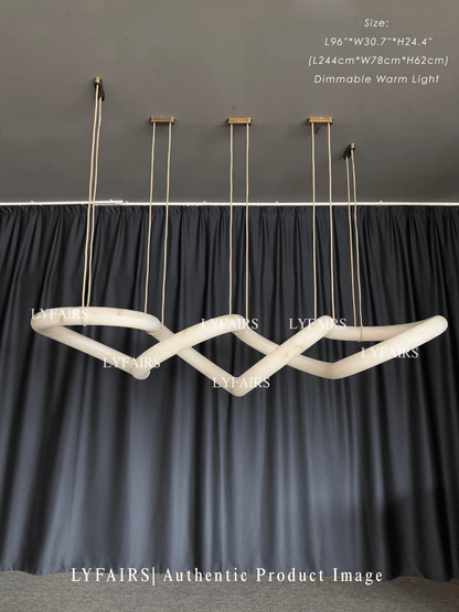 Modern Luxury Infinity Wavy Twist Alabaster Chandelier