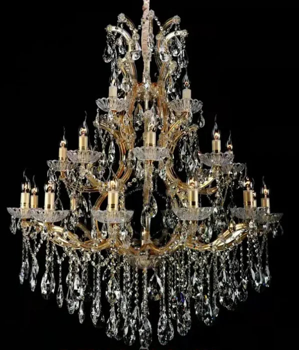 Lustre en cristal extra large à plusieurs niveaux pour hôtel/restaurant