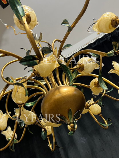 Lustre créatif vintage en forme de tulipe, style campagnard européen, pour salle à manger, chambre à coucher, salon, chambre d'enfant