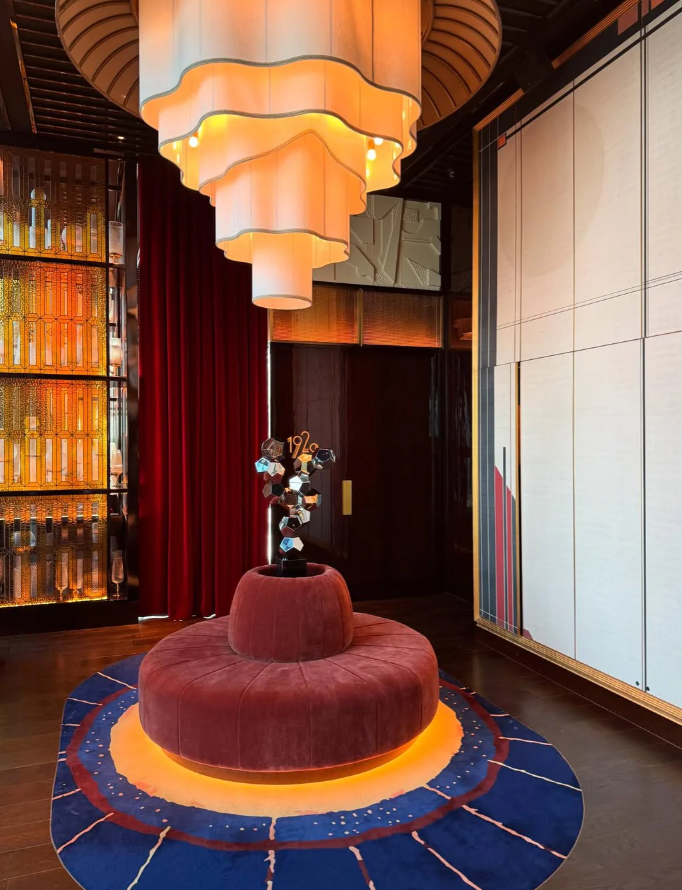 Modern Tiered Wave-edge Fabric Chandelier for Hotel/Restaurant/Living Room