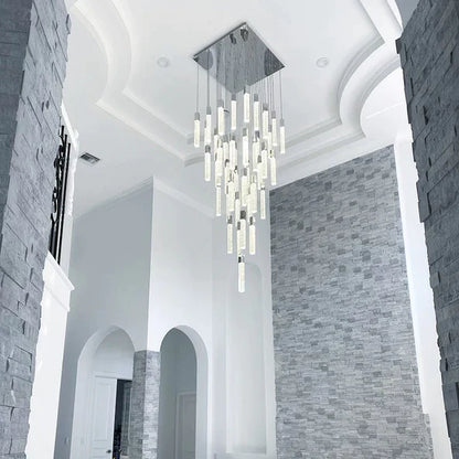 Modern Glacier Bubble Crystal Sticks Chandelier in Gold/Chrome/Black Finish for Staircase/Foyer