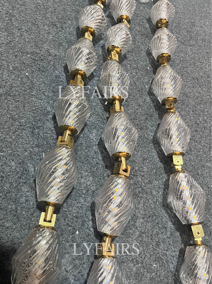 Lustre créatif en verre pour salon, salle à manger ou escalier