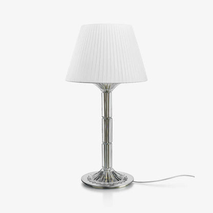 Lampada da tavolo di lusso con paralume bianco in cristallo 