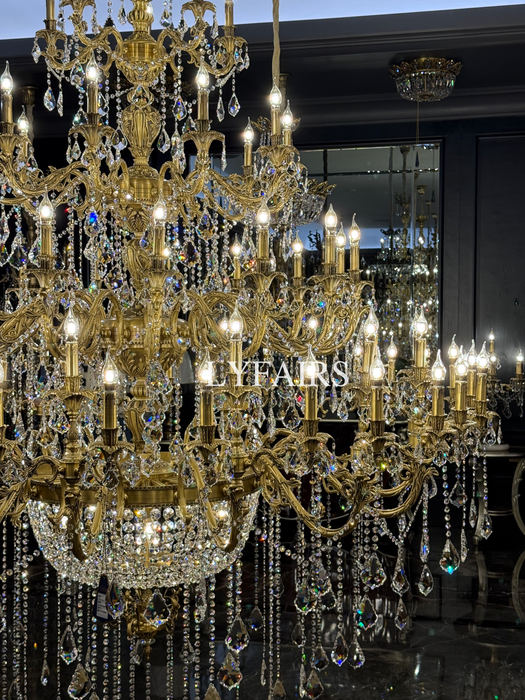Baroque Revival Unique Patterned Antique Brass Chandelier Series