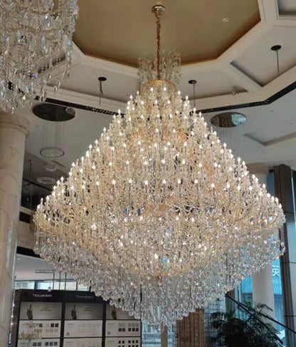 Huge Candle Crystal Chandelier for High-celing