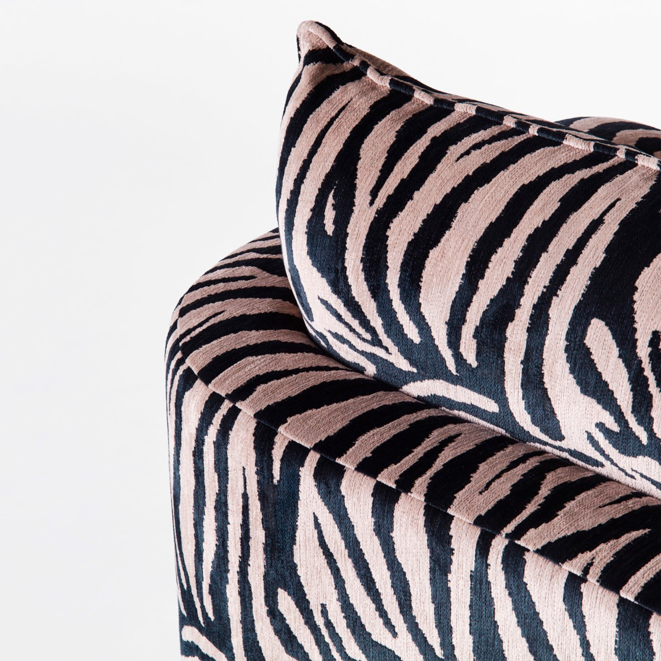 Statement Zebra‑Stripe Upholstered Modular Sofa System