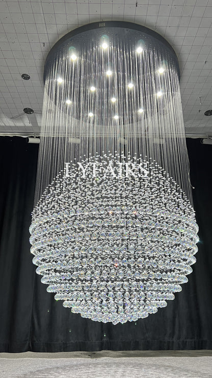 Lustre moderne en cristal en forme de goutte d'eau pour salon, escalier ou hall d'entrée