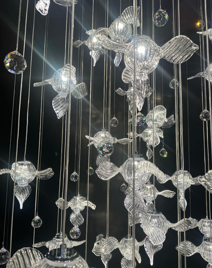 Modern Art Design Propeller-like Crystal Chandelier for Staircase/Villa/Foyer/High-ceiling Space