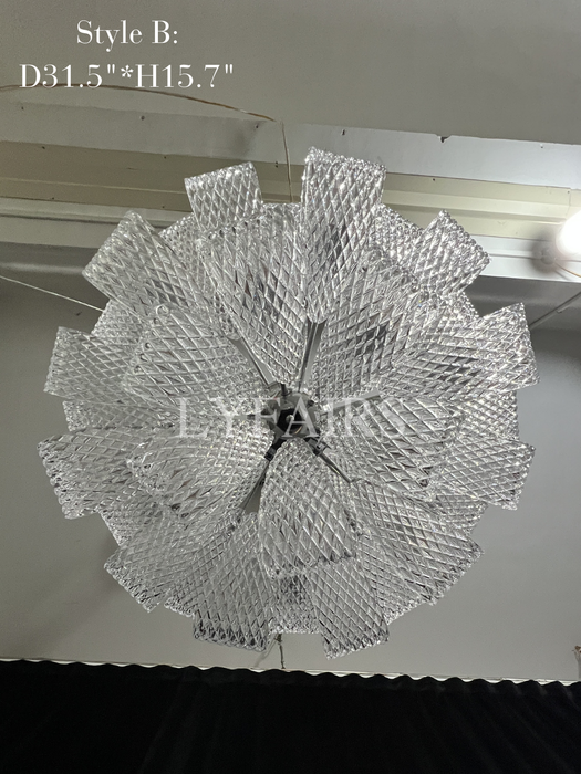 Lampadario a sospensione in vetro con bouquet di fiori in stile postmoderno per soggiorno/sala da pranzo/camera da letto