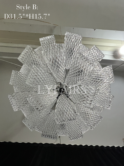 Lampadario a sospensione in vetro con bouquet di fiori in stile postmoderno per soggiorno/sala da pranzo/camera da letto