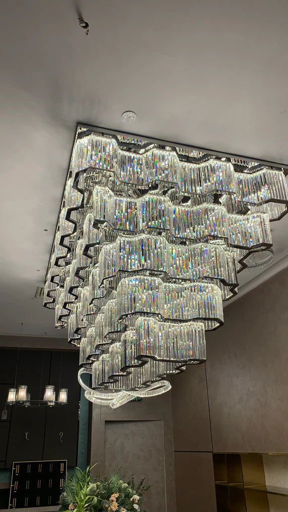 Lampada da soffitto moderna/cancello con finitura cromata per corridoio/hall di hotel/sala da pranzo