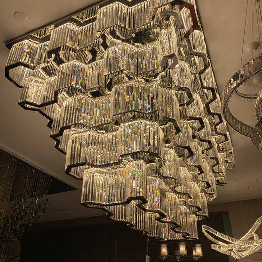 Modern Flush Mount Light Fixture/Chaneleir in Chrome Finish for Hallway/ Hotel Lobby/Dining Room