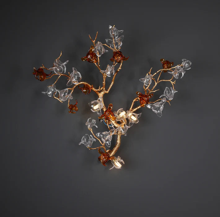 Designer Recommended Art Design Brass Branches Flower Wall Lamp