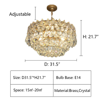 Nouveau lustre moderne en cristal à plusieurs niveaux pour salon/salle à manger/chambre/café