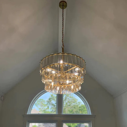 Modern Light Luxury 3/4-layer Round Glass Chandelier