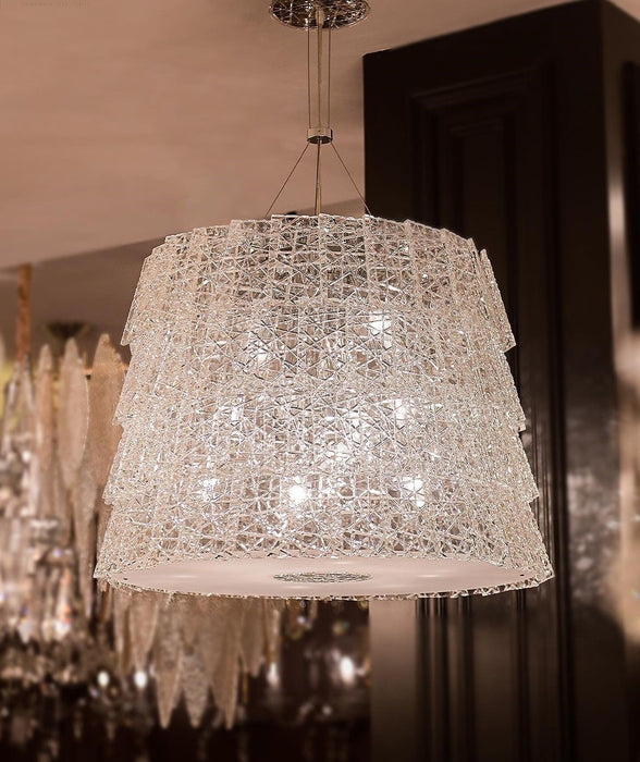 Lustre de luxe en cristal glacier pour salon/chambre/salle à manger