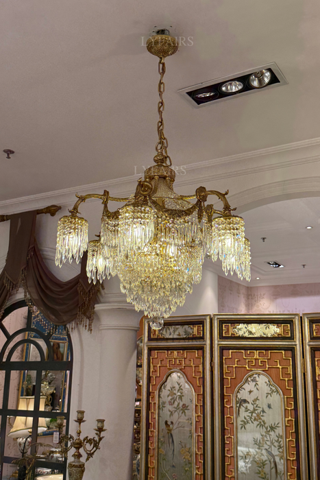 Baroque Imperial Tiered Waterfall Crystal Fringe Chandelier