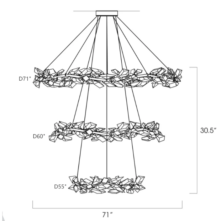 Art Handcrafted 1/2/3-tier Diamond-cut Crystal Chandelier for Living/Dining Room/Bedroom