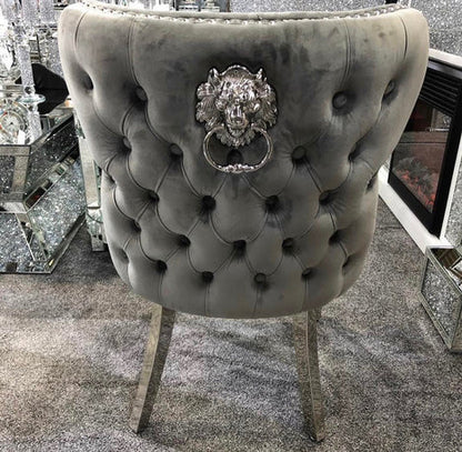 Luxury Velvet Dining Chair in Gold/Chrome Finish Color