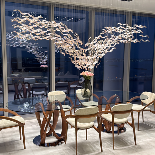 Modern Light Luxury Floating Leaves Chandelier for Kitchen Island/Dining Room