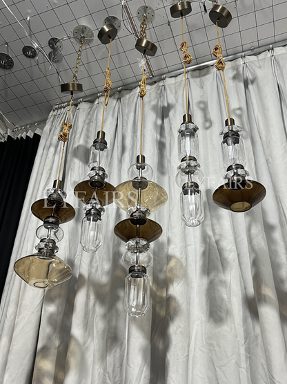Lampada a sospensione in vetro artistico irregolare