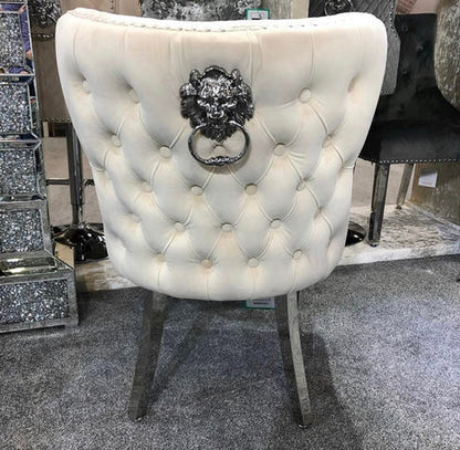 Luxury Velvet Dining Chair in Gold/Chrome Finish Color