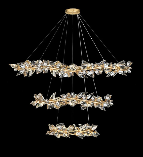 Art Handcrafted 1/2/3-tier Diamond-cut Crystal Chandelier for Living/Dining Room/Bedroom