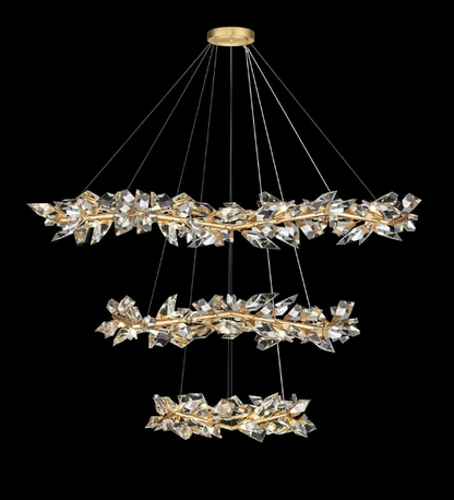 Art Handcrafted 1/2/3-tier Diamond-cut Crystal Chandelier for Living/Dining Room/Bedroom