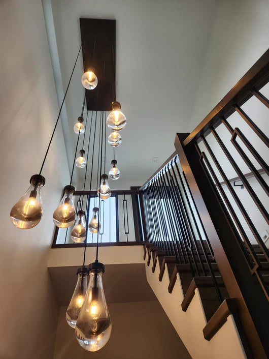 Lampadario moderno in cristallo a goccia con baldacchino rettangolare