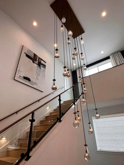Lampadario moderno in cristallo a goccia con baldacchino rettangolare