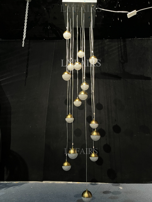 Contemporary Minimalist Floating Acrylic Ball Chandelier
